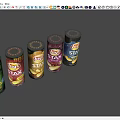 Lay's Stax Potato Chips Cans Lined Up With Assorted Flavors And Colors