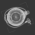 White Electric Kettle With Transparent Glass Body White Handle And Power Cord