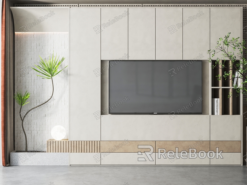 Modern TV Background Wall Living Room TV Cabinet Background Wall model