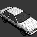 Classic White Two Door Car With Black Stripes And Alloy Wheels