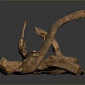 Natural Wooden Art Sculpture With Driftwood Branches And Organic Shape Design