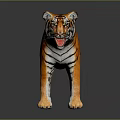 Realistic Striped Tiger Figure With Orange Fur Black Stripes And White Paws