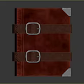Red Cover Books With Brown Leather Buckles And Silver Corner Accents