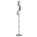 Modern Golden Floor Lamp With Sleek Geometric Design And White Globe Shade