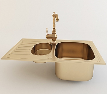 Vegetable basin kitchen and toilet vegetable basin metal hardware faucet sink basin kitchen 3d model