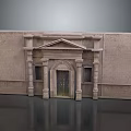 Classical Stone Door With Decorative Columns And Architectural Details On Building Facade