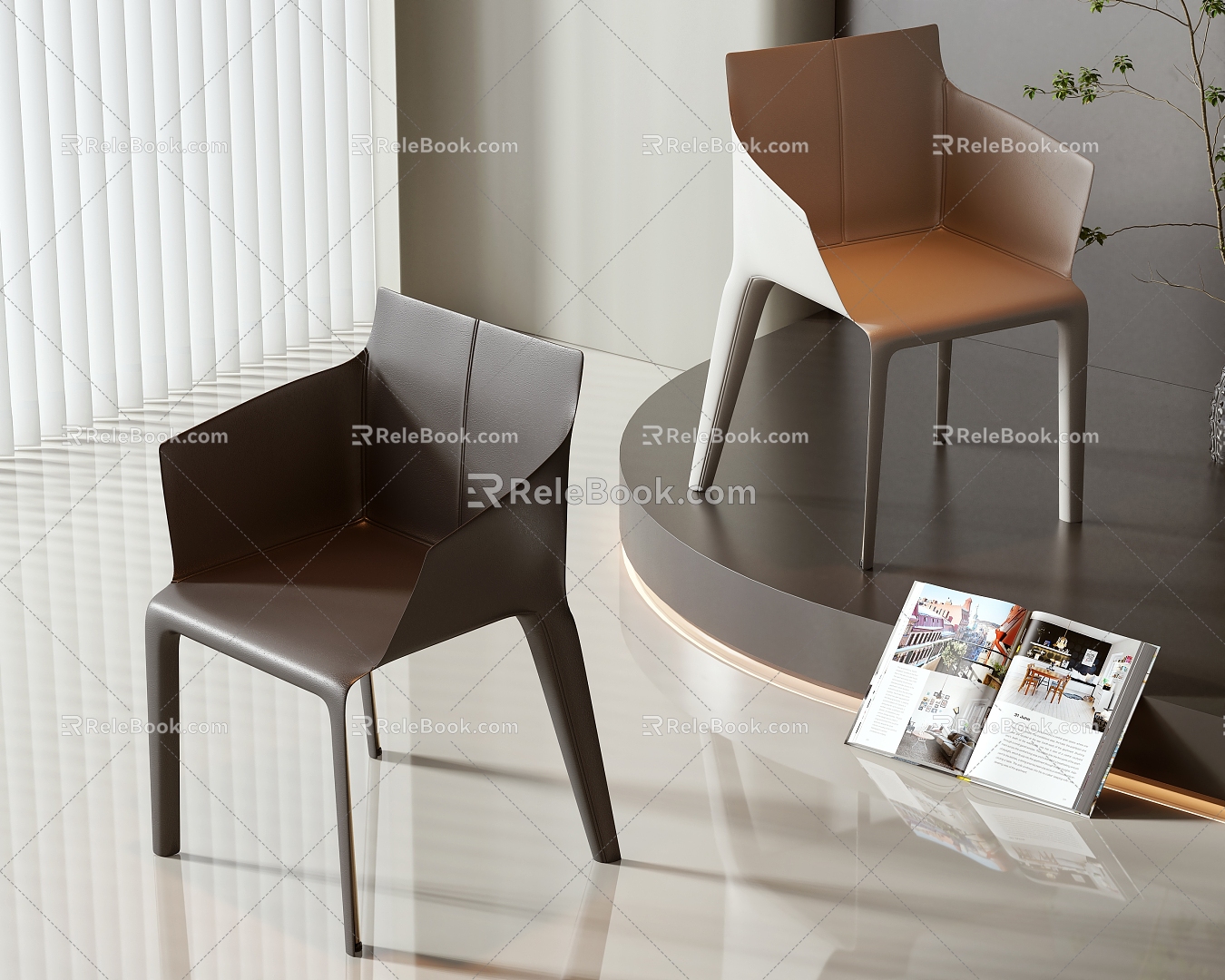 Single Chair Dining Chair 3d model