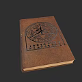 Vintage Brown Cover Book With Circular Pattern And Ancient Symbols