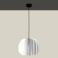 Elegant Modern White Petal Shaped Pendant Light Hanging From Light Colored Ceiling 3d model