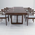 Natural Solid Wood Tea Table With Curved Backrest Chairs And Light Seats
