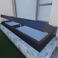 Detached Villa Terrace Featuring Glass Railing Stone Floor And Green Grass