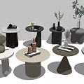 Modern Round Table Side Corner Table Small Coffee Table Ornaments Small Table 3d model