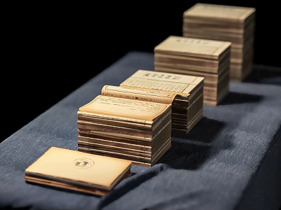 Multiple Stacked Old Books Arranged On Blue Fabric Surface With Vintage Appeal 3d model