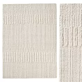 Square Rug With Textured Patterns In Neutral Tones