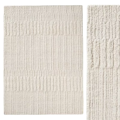 Square Rug With Textured Patterns In Neutral Tones 3d model