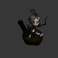 Cartoon Game Character Holding Large Cannon With Floral Headpiece And Outfit Standing On Platform