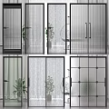Various Modern Glass Door Designs With Black Frames For Home Interior 3d model
