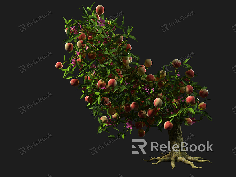 Modern Tree Flat Peach Tree model