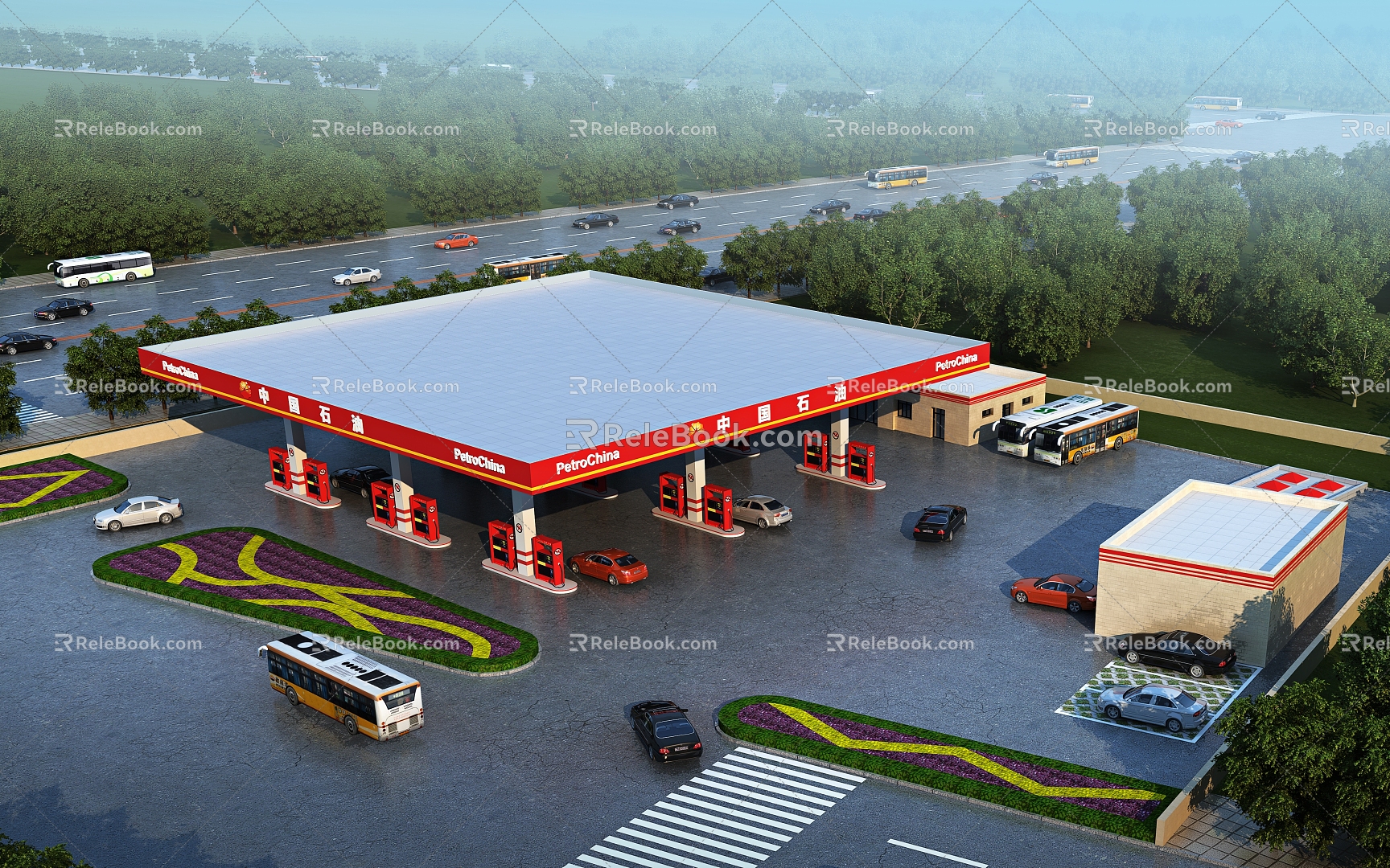 Petrochina gas station 3d model