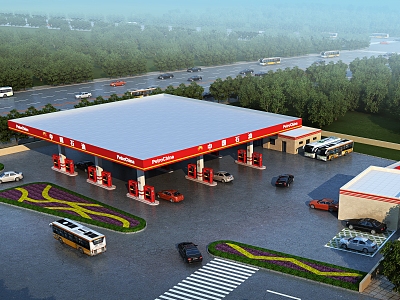 Petrochina gas station 3d model