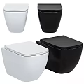 Modern White And Black Toilets With Sleek Contemporary Design And Smooth Contoured Shapes