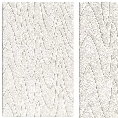 Light Ivory Square Rug Featuring Modern Wave Pattern And Textured Design For Home Decor 3d model