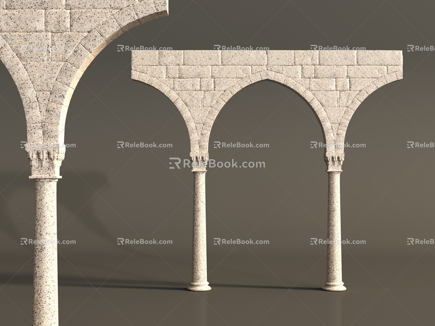 European Arch Component Column 3d model