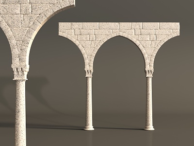 European Arch Component Column 3d model