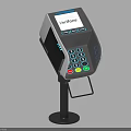 Smart VeriFone Payment Machine With Digital Screen Numeric Keypad And Black Stand 3d model