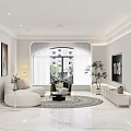 Modern Living And Dining Room Interior With White Sofa Coffee Table TV Plant And Window