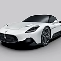 White Maserati Sports Car with Sleek Body Design Black Roof and Modern Alloy Wheels