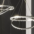 Contemporary Hanging Chandelier With Multiple Circular Rings And LED Lighting Design