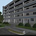 Modern School Building with Multi Story Design Surrounded by Trees and Gardens