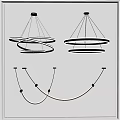 Modern Circular Pendant Lights With White LED Rings And Hanging Design