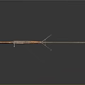 Vintage Rifle With Wooden Stock Metal Barrel And Tripod Stand Design