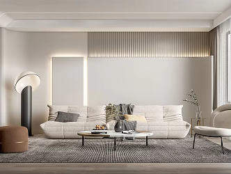 Modern Living Room Living Room Sofa Coffee Table Combination 3d model
