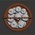 Orange Woven Storage Basket With Fresh White Apples For Daily Use