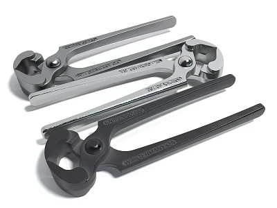 Professional Hardware Tools Including Silver And Black Metal Pliers For Repair Work 3d model