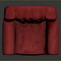 Elegant Red Velvet Tufted Armchair With Classic Design And Black Legs