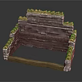 Square Structure Model With Gray Bricks Red Bricks And Wooden Base