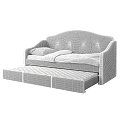 Modern Single Bed Minimalist Solid Wood Sofa Bed Internet Popular Multi-functional Small Apartment Foldable Push-pull Double Seat and Bedroom Dual-use Storage Sofa Solid Wood Sofa Bed 3d model