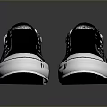 Casual Black Canvas Shoes With White Laces And Comfortable White Soles For Daily Use