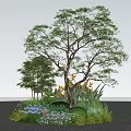 plant combination flower diameter flower and grass combination arbor shrub group net red ornamental grass 3d model