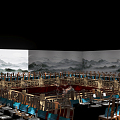 New Chinese Banquet Hall High-end Dinner 3d model