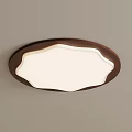 Modern Oval Ceiling Light With Brown Frame And White Illuminated Panel 3d model