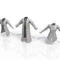 Simple Designed Three Silver Coat Models With Long And Short Styles For Daily Use 3d model