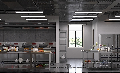 Modern Kitchen Canteen Kitchen 3d model