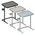 Modern Side Table with Tray Top Cup Holder Black and Light Gray Design 3d model