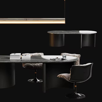 Modern Italian Dining Table and Chair Combination 3d model