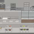 Modern Kitchen Interior Featuring Various Appliances Open Design Island And Dining Area 3d model